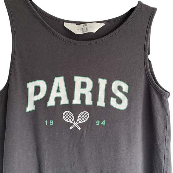 H&M Patterned Jersey Dress Sleeveless Paris Print Girls US Size 8/10 - Picture 3 of 8
